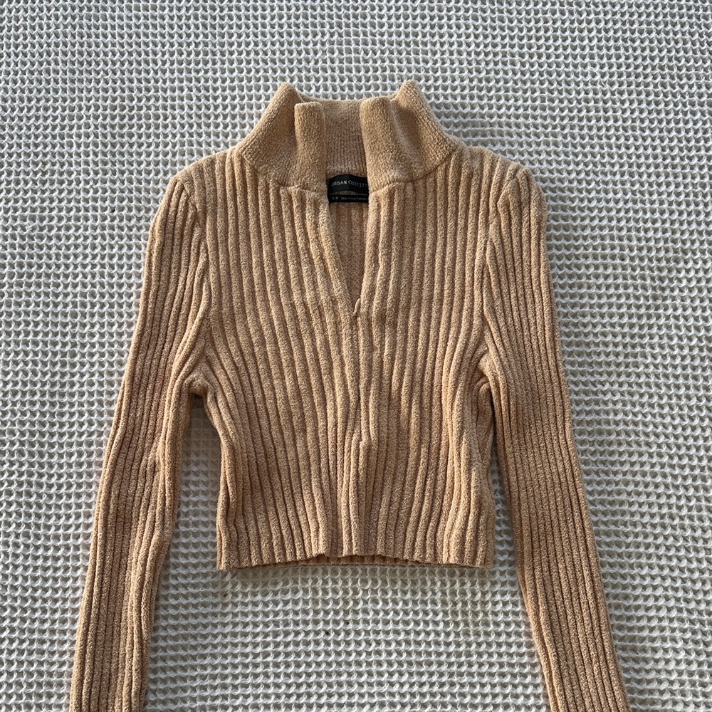 Urban Outfitters Camel Ribbed Knit Sweater